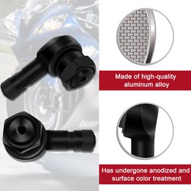 JatilEr Motorcycle Angle Valve, 2 Pieces, Tyre Valve, 90 Degree Metal Valves, Rim Valve Extension Adapter, Aluminium Alloy Motorcycle Valves with Rubber Seal for Car, Motorcycle, Bicycle