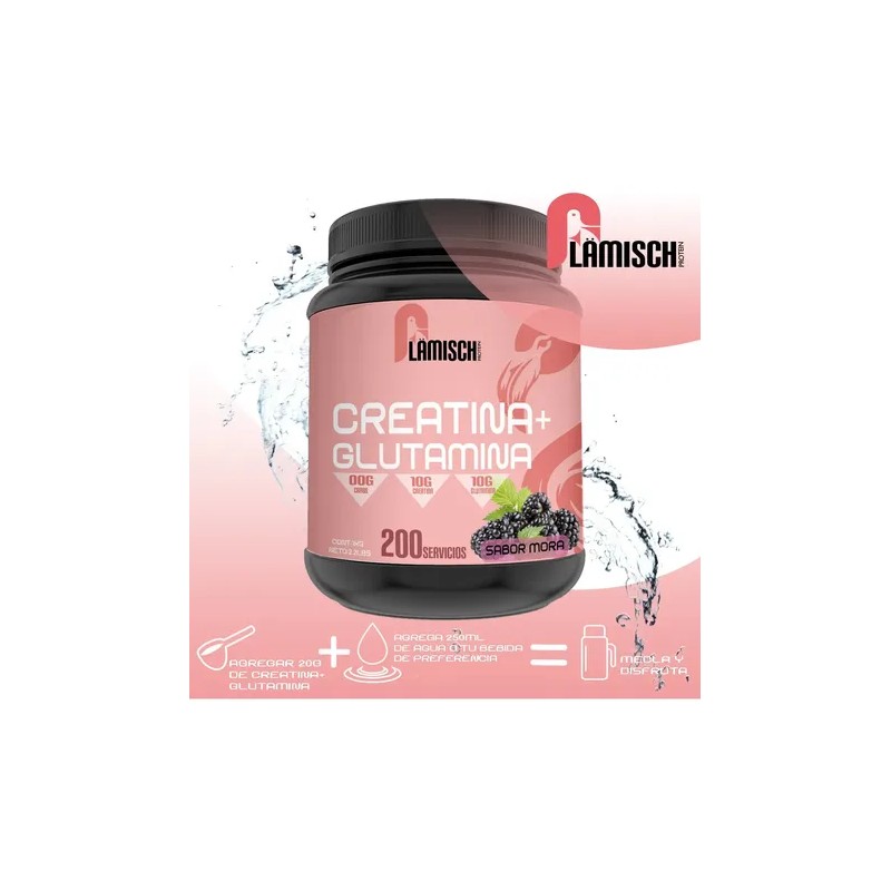Suplemento Creatina Glutamina Flamish 1kg 50 Servicios