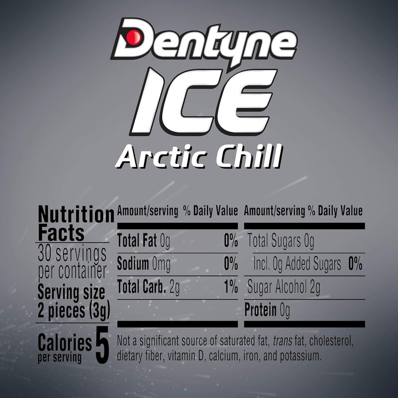 Dentyne Ice Sugarless Gum, Artic Chill, 60 Pieces/Pack, 4 Packs/Box