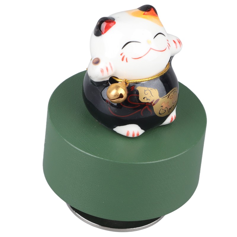 Music Box Round Shape Fortune Cat Style Pleasing Melody Exquisite