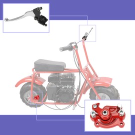 CILOYU Mini Bike Brake Lever 180mm Disc Brake Rotor Caliper Compatible with Coleman CT100U CC100X Baja DB30 Motovox MBX10 MBX11 Monster Mega Moto MMB80 MMB105 Predator 79cc 97cc 100cc Engine Parts