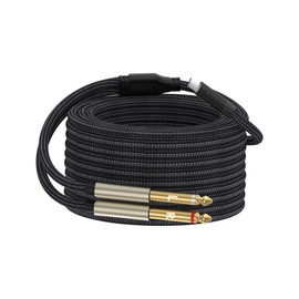 ZTOXLR USB C to Dual 6.35mm 1/4 inch Stereo Splitter Y Cable, USB Type C to Dual 6.35mm 1/4 inch TS Audio Cord for Smartphone, Tablet, Laptop Link Amplifier, Mixing Console Mixer, Speaker, 16FT