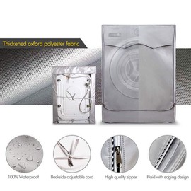 Bekasa Washing Machine Cover, Washer Dryer Dustproof Waterproof Protection Case Cover Washing Appliance Protector or Most Front Loading Washers and Dryers, 3.6 * 25.5 * 33.5"