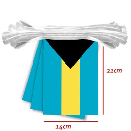 30 PCS Bahamas Flag String,32 FT Bahamian Bunting,Decoration Banner for Outdoor Indoor Patio Yard Decor