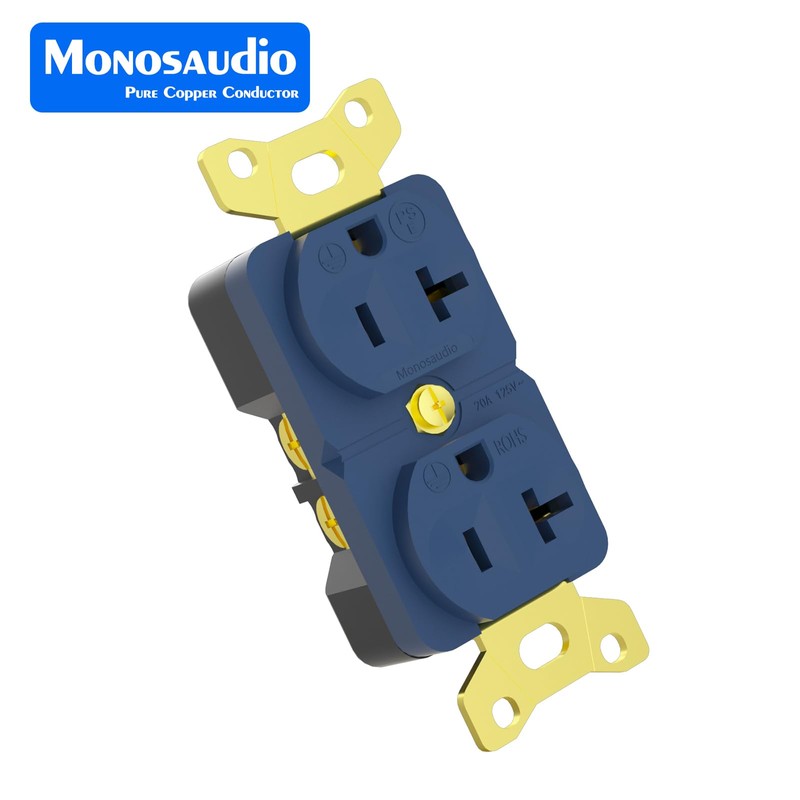 Monosaudio Audiophile Duplex Receptacle 20 Amp 125V Pure Copper Audio