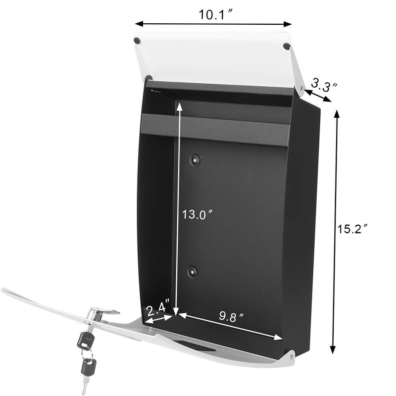 Locking Mailbox Wall Mounted,Security Metal Mailbox Drop Box, Mail Boxes
