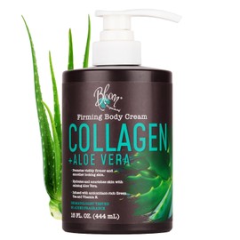 Bloom Collagen Firming Cream for Body and Face. Intensive moisturizer with Aloe Vera, and Green Tea extracts for sagging, aging, and dry skin. Large 1