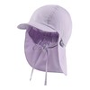 Sterntaler Girls' Modern Peaked Cap with Neck Protection, Lilac purple