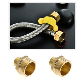 VGOL 2PCS 3/4 Inch Male to 3/8 Inch Male Brass Pipe Fitting Double Nipple Hexagon Reducer Pipe Adapter Connector for Air Pipe Water Pipe Oil Pipe Fuel Pipe