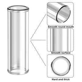 Borosilicate Glass Guitar Slide Ring for Electric and Acoustic, Medium Size 9-10, Thick Walled Slider for Finger/Pinky Resonator Tube, Heavy Duty Guitar Accessories