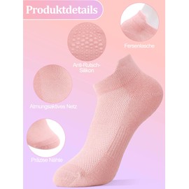 Utensilsto 6 Pairs Pilates Yoga Socks Women's Stopper Socks 36-39 Non-Slip Pilates Socks Non-Slip Socks Grip Socks Non-Slip Socks for Women Ballet Dance Fitness Rehab Home, multicoloured, One size