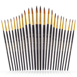 Tritart pointed brush set, high quality, 24 watercolour brushes, acrylic, oil, free brush sponge
