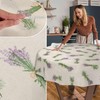 Fabric Tablecloth Washable Table Linen Tablecloth Cotton Polyester Lavender Beige