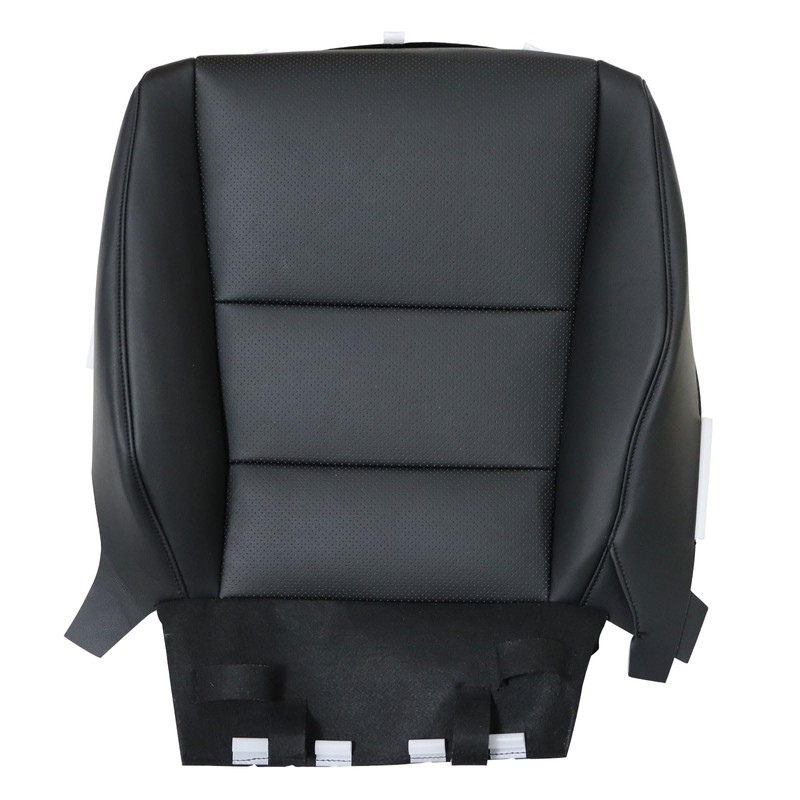 SecosAutoparts Driver Side Bottom Perforated Leather Replacement Seat Cover Black