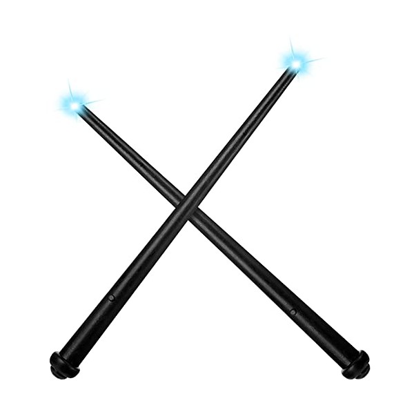 Gejoy 2 Piece Light-up Wand Magic Light and Sound Toy Wizard Wands for Cosplay (Black)