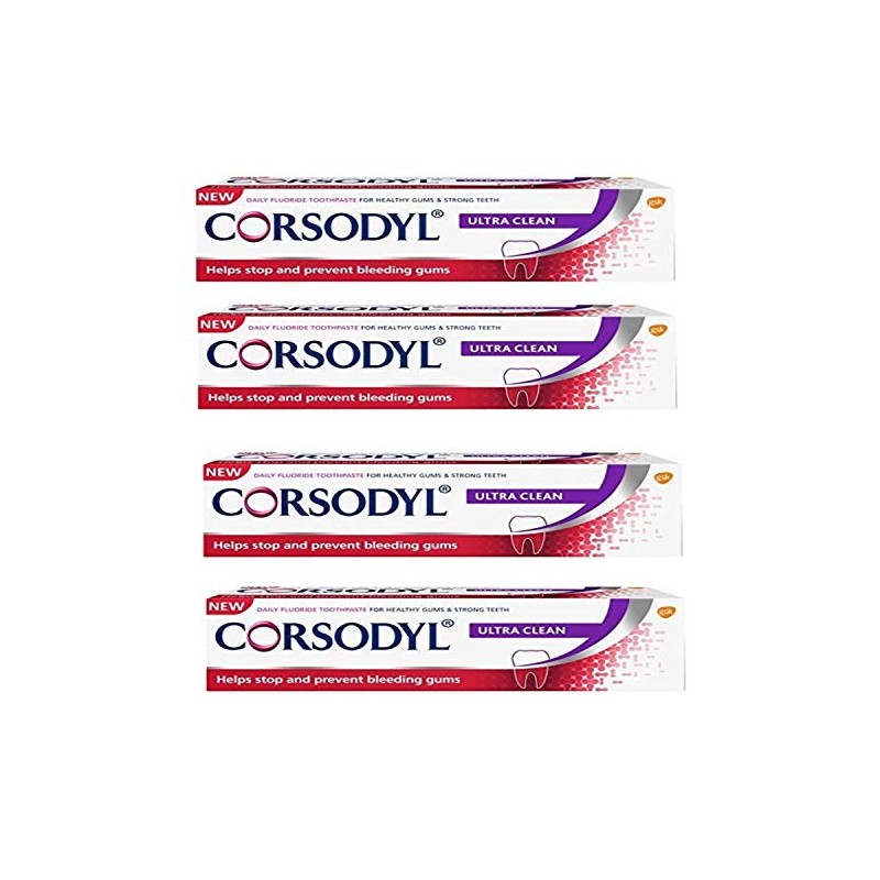 Corsodyl Ultra Clean Toothpaste 75 ml (Pack of 4)