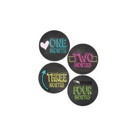 Monthly Bodysuit Stickers Retro Chalkboard Style, for Baby Girl or Baby Boy (Includes 1-12 Month Onesie Stickers)