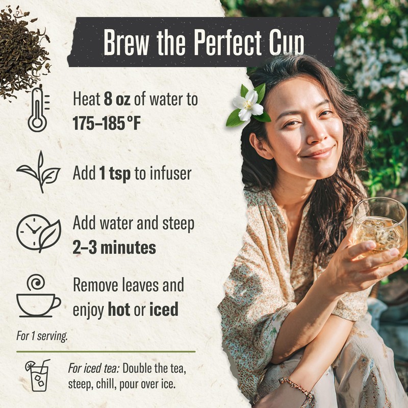 Numi Organic Jasmine Green Tea 16 Ounce Pouch Brews 200