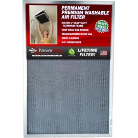 20x28x1 Electrostatic Washable Permanent A/C Furnace Air Filter - Reusable - Silver Frame