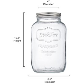 CATPOWER 1.5 Gallons Large Size Glass Jar With Mouth Canning Jar Kitchen Storage Cookie Candy Penny, Stainless Steel Screw Lid