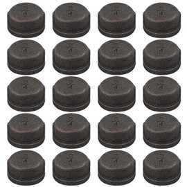 Niubid 20 Pack 3/4 inches Cap Malleable Cast Iron Pipe, Industrial Pipe for Threaded Black Pipes and Fittings, DIY Steampunk Industrial Vintage Style.