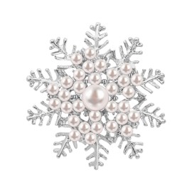 KristLand - Elegante broche para boda, diseño de flor de sol, diseño de copos de nieve, doble uso, Cristal, Cristales