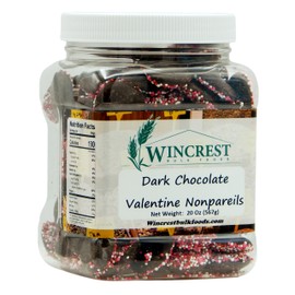 Chocolate Nonpareils - 1.25 Lb (20 Oz) Tub (Dark Chocolate Valentine Nonpareils)