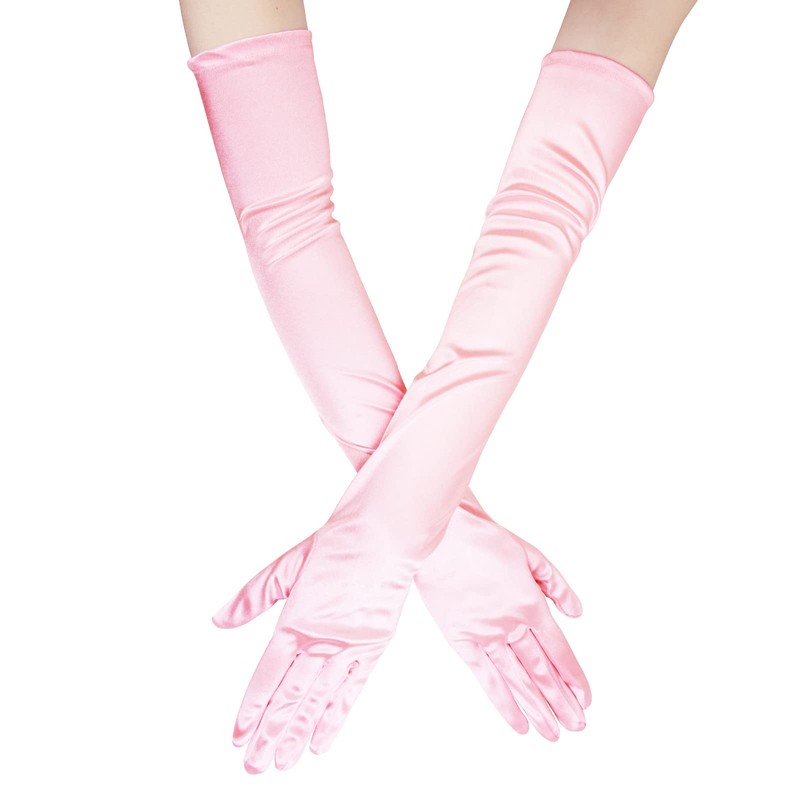 JISEN Women 20s Satin gloves Formal Bridal Banquet Party Wedding