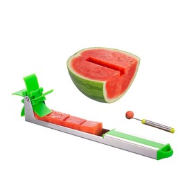 Watermelon Windmill Cutter Slicer, YIDADA Stainless Steel Shape Fruit Tools Quickly Cut Tool Kitchen Gadgets with Melon Scoop