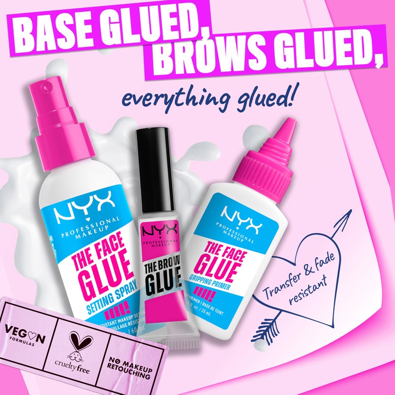 NYX PROFESSIONAL MAKEUP The Face Glue Setting Spray, Transfer-Resistant Waterproof