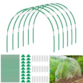 Greenhouse Hoops Grow Tunnel, 6 Sets of 8FT Long Garden Hoops for Raised Beds, Rust-Free Fiberglass Support Hoops Frame for Garden Netting, DIY Plant Support Garden Stakes for Row Cover, 36 Pcs