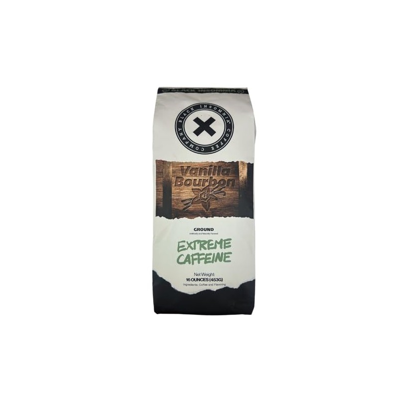 Black Insomnia Extreme Caffeine Coffee - Vanilla Bourbon Flavored World's