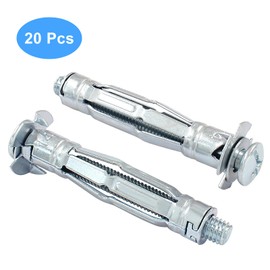 Seimneire 20 Pcs M6 x 52mm Heavy Duty Bolt, Hollow Drive Wall Anchor Screw Zinc Plated Steel Bolt, Anchor Screw Molly Bolts for Plaster Walls Tiles Drywall