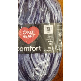 Red Heart Comfort Yarn COMFORT Purple Print Medium 649 Yards / 12 Oz Brand New