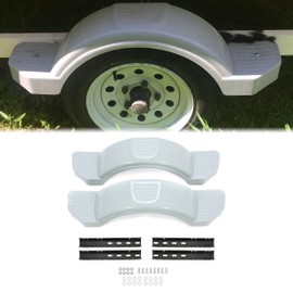ECOTRIC Pair Axle Trailers Fenders 12" Wheels Tires Skirt Boat Molded 300lbs (Set of 2) Painted Grey