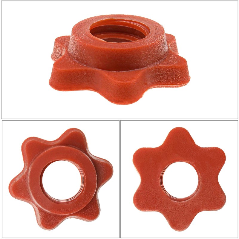 EMSea 4X 25mm Barbell Bar Hex Nuts 1 Inch Red