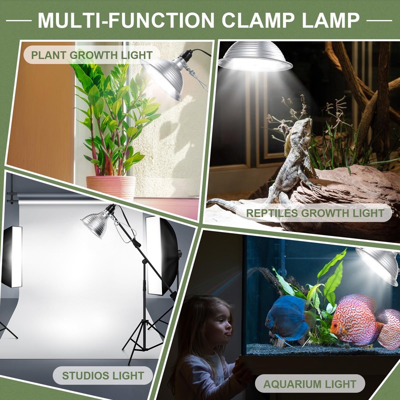 Macarrie Adjustable Clamp Lamp Light with Aluminum Reflector Up to