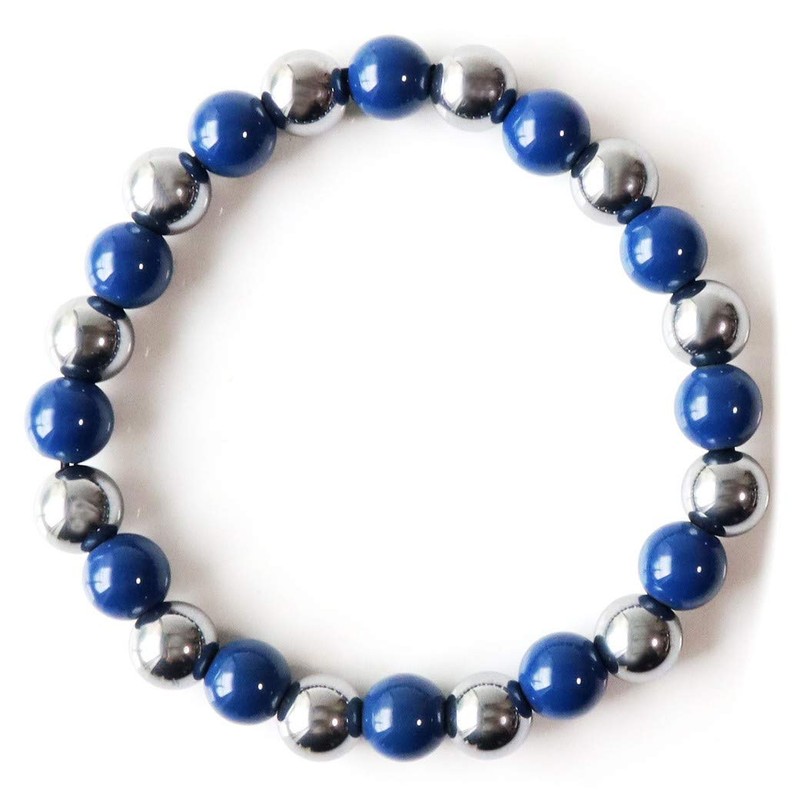 GOLD STONE Terahertz Ore, Northern Stone Blue Bracelet, 0.3 inches