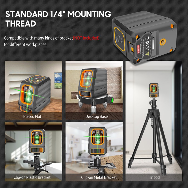 Cross Line Laser Level with Bracket 30M/ 98FT Self Leveling