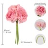 Rzoukler Pink Fake Rose Flowers Bouquet 2PCS Real Touch Hydrangea