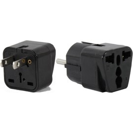 Plug In Solutions US to PERU Travel Adapter Plug Universal South America Type A & E(C/F) AC Pack 2