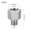 sourcing map Pipe Fitting Reducer Adapter, 1/4 PT Male to
