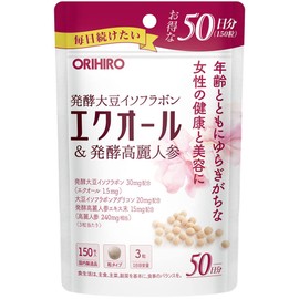 ORIHIRO Equol & Fermented Red Ginseng 150 Tablets - Equol Soybean Isoflavone Aglycone Red Ginseng 50 Days Supply