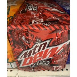 Mountain Dew 12oz 12pk mounatin dew code red cans fresh
