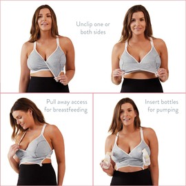 BRAVADO! DESIGNS Original Pumping & Nursing Bra (Dove Heather, L)