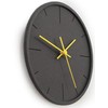 Stephanie Imports Modern Minimalist Dark Concrete Silent Wall Clock (Yellow