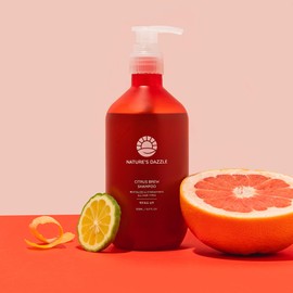 Nature's Dazzle Citrus Brew Shampoo Infused with Biotin – Revitalize & Strengthen All Hair Types | Paraben-Free, Sulfate-Free, Silicon-Free, 16.9 fl oz