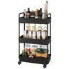 Buzowruil Rolling Storage Cart 3 Tier Organizer Mobile Shelving Unit