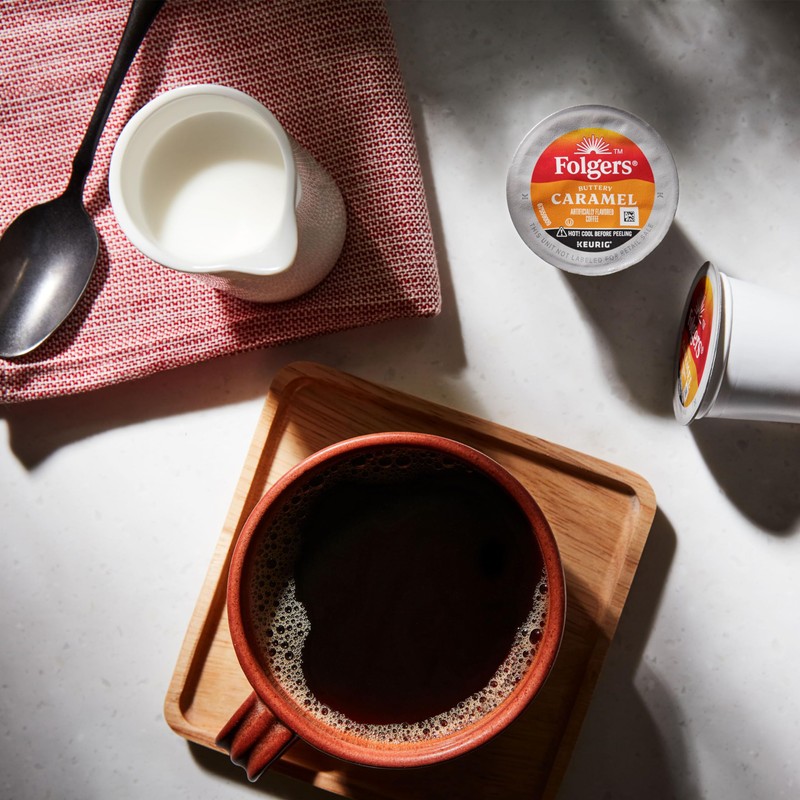 Folgers Buttery Caramel Flavored Coffee, 72 Keurig K-Cup Pods