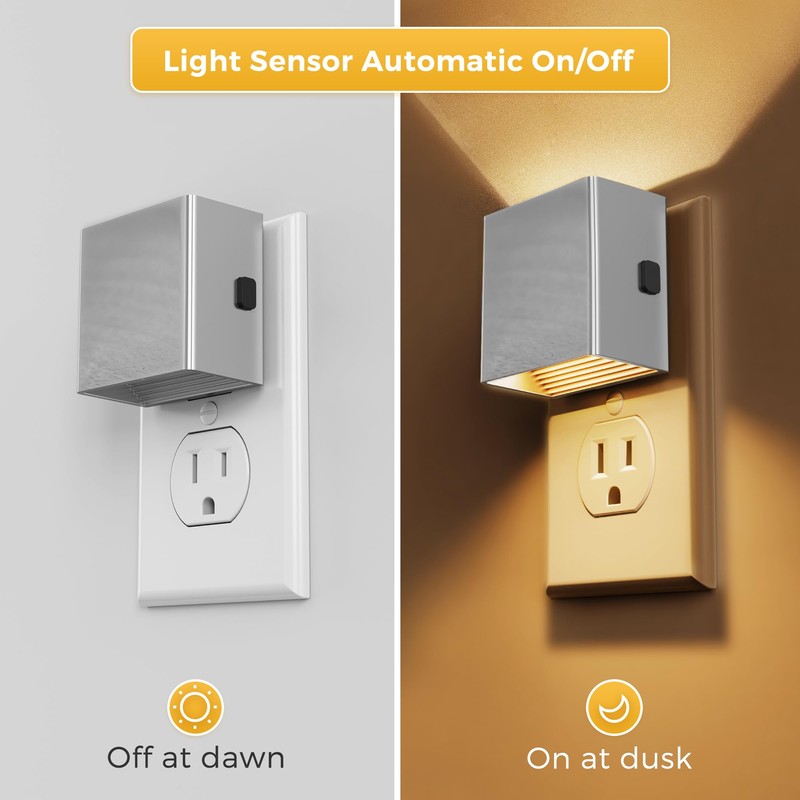 L LOHAS LED Night Light,Night Lights Plug into Wall,[2-Pack]Dimmable Night
